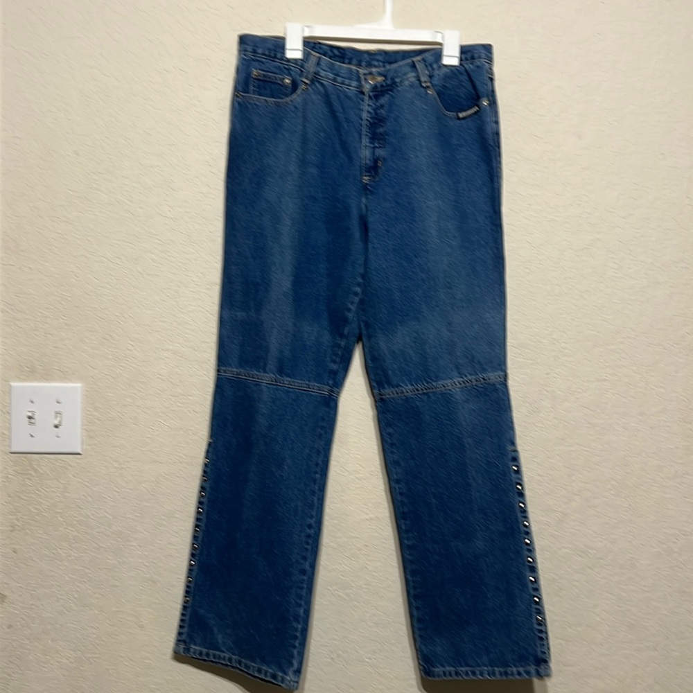 Roughrider slit studded leg straight leg jeans size 16